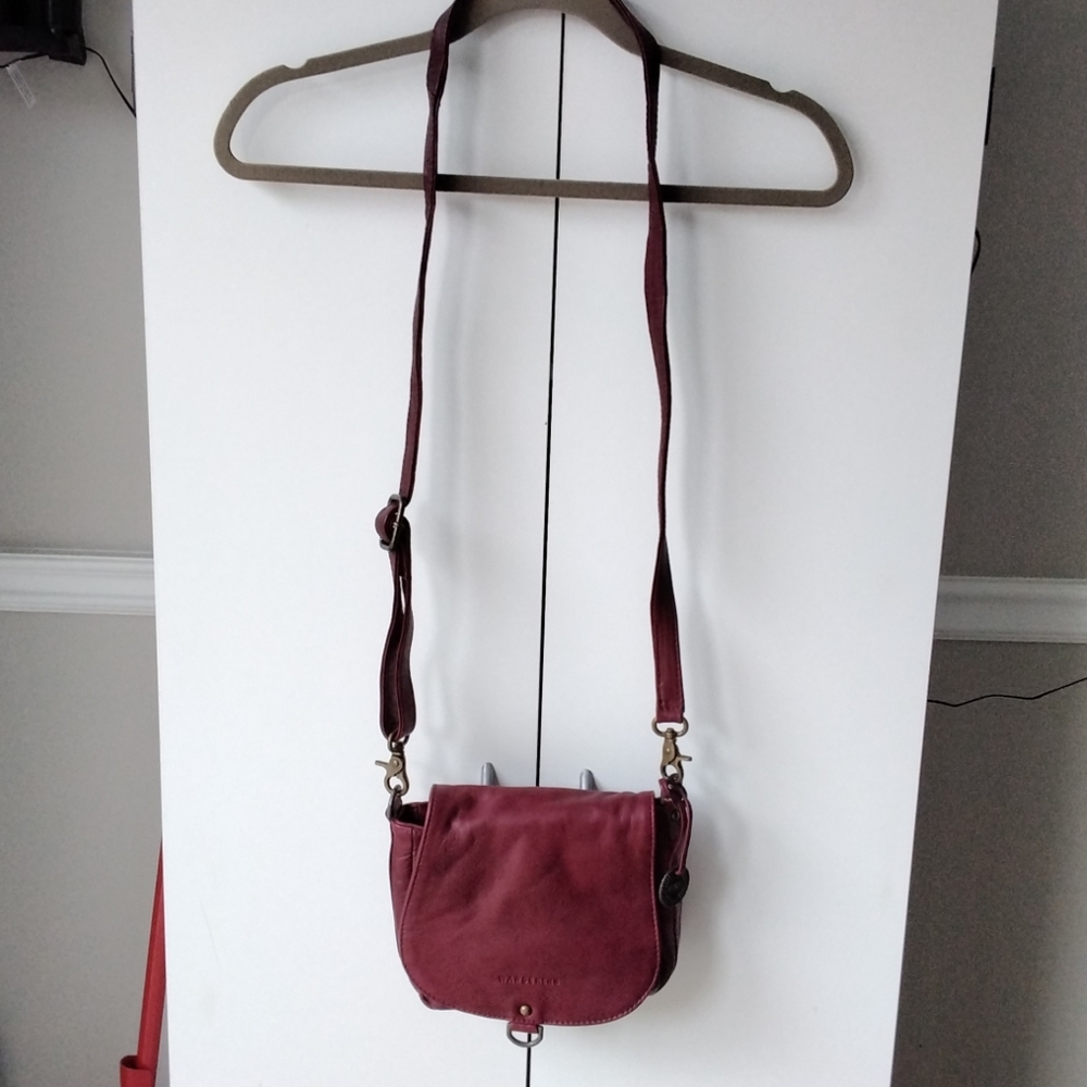 Wine leather purse